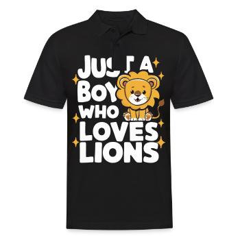 Lion Lion Animal Africa - Men's Polo Shirt - black - Front - Kai (181cm)