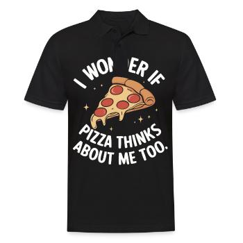 Pizza Italie Restauration rapide - Polo Homme - noir - Devant - Kai (181cm)