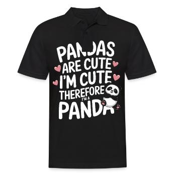 Pandabär Panda Tier Pandas - Männer Poloshirt - Schwarz - Vorne - Kai (181cm)