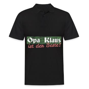 Opa Klaus - Männer Poloshirt - Schwarz - Vorne - Kai (181cm)