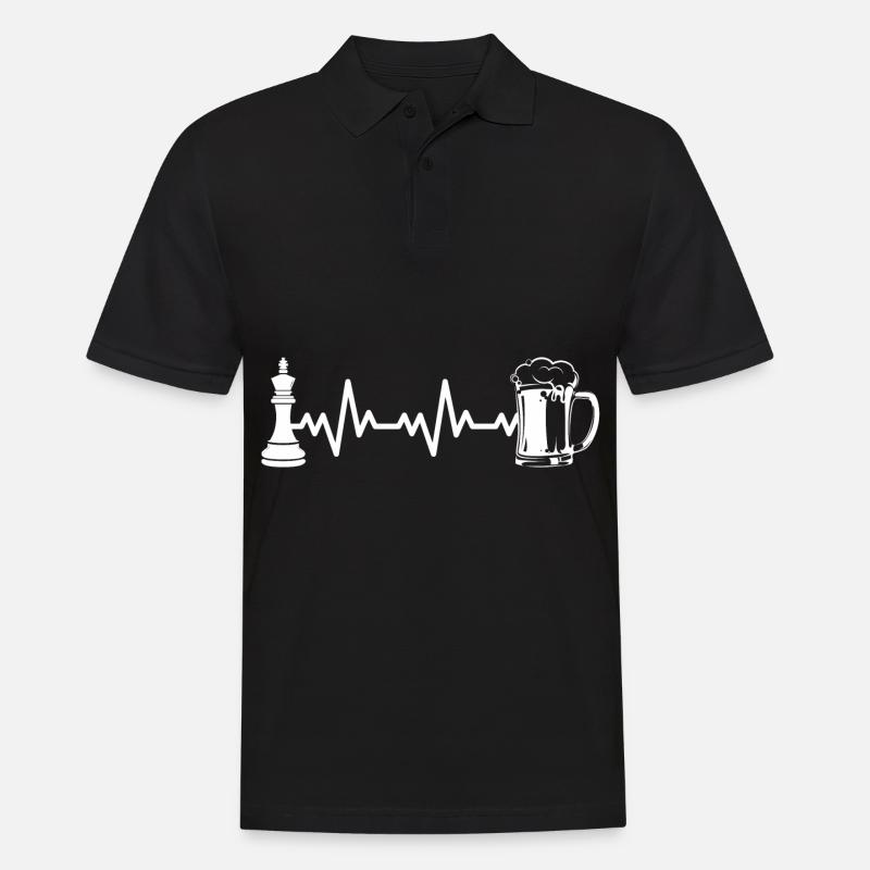 Schach Schachfigur - Männer Poloshirt - Schwarz