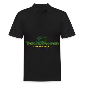 Treckerfahrer Dürfen Das! Trecker Trekker Landwirt - Männer Poloshirt - Schwarz - Vorne - Kai (181cm)