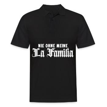 “Familia” die Familie, Das einzige was Zählt - Männer Poloshirt - Schwarz - Vorne - Kai (181cm)