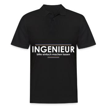 Ingenieur - Männer Poloshirt - Schwarz - Vorne - Kai (181cm)