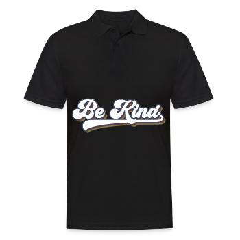 Be Kind LGBT Rainbow - Men's Polo Shirt - black - Front - Kai (181cm)