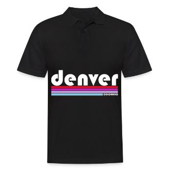 Denver Colorado City State États-Unis Randonnée rétro - Polo Homme - noir - Devant - Kai (181cm)