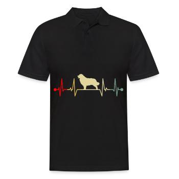 Leonberger Leonberg Hund Dog Herzschlag Vintage - Männer Poloshirt - Schwarz - Vorne - Kai (181cm)