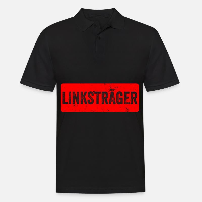 Linksträger - Männer Poloshirt - Schwarz