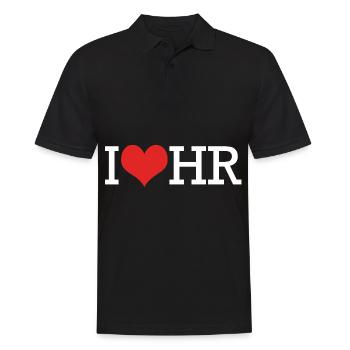 HR Manager - Männer Poloshirt - Schwarz - Vorne - Kai (181cm)