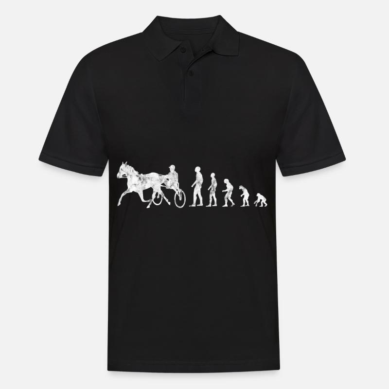 Courses de trotters au trot dans le style Evolution - Polo Homme - noir