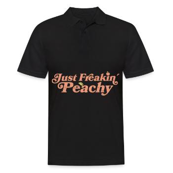 juste pêche - peach fruit dicton - Polo Homme - noir - Devant - Kai (181cm)
