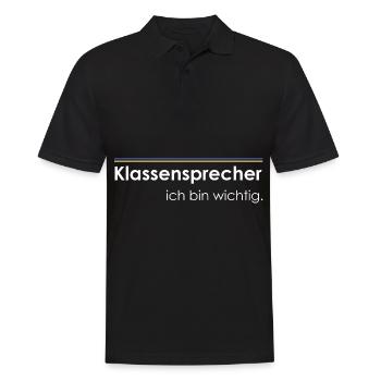 Klassensprecher - Männer Poloshirt - Schwarz - Vorne - Kai (181cm)