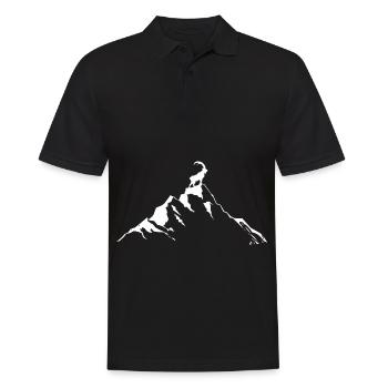 Goat - Mountain - (3) - Men's Polo Shirt - black - Front - Kai (181cm)