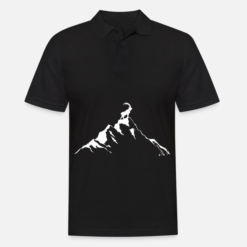 Ziege - Berg - (3) - Männer Poloshirt - Schwarz