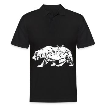 Bear and Mountains abstract - (B.C) - Men's Polo Shirt - black - Front - Kai (181cm)