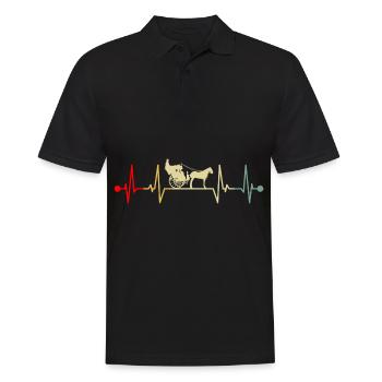 Pferdekutsche Pferde Kutscher Kutschenfahrer Herzs - Männer Poloshirt - Schwarz - Vorne - Kai (181cm)