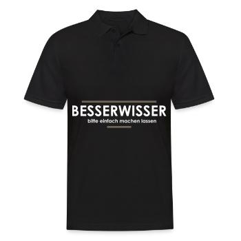 Besserwisser - Männer Poloshirt - Schwarz - Vorne - Kai (181cm)