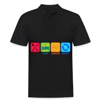 Canasta Jeu de cartes Jeu Jouer Manger Dormir - Polo Homme - noir - Devant - Kai (181cm)