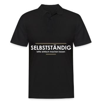 Selbstständig - Männer Poloshirt - Schwarz - Vorne - Kai (181cm)