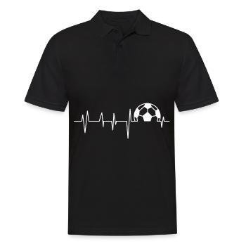 Football battement de coeur joueur de football cadeau soccer - Polo Homme - noir - Devant - Kai (181cm)