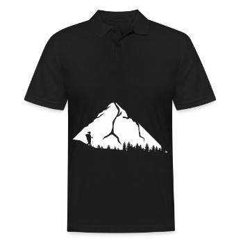 Mountain - Hiking - (13) - Men's Polo Shirt - black - Front - Kai (181cm)