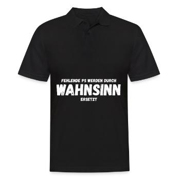 Fehlende Ps werden durch Wahnsinn ersetzt - Männer Poloshirt - Schwarz - Vorne - Kai (181cm)