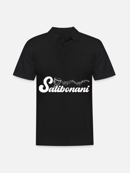 Salibonani Sali Bonani Trommel lustig - Männer Poloshirt - Schwarz