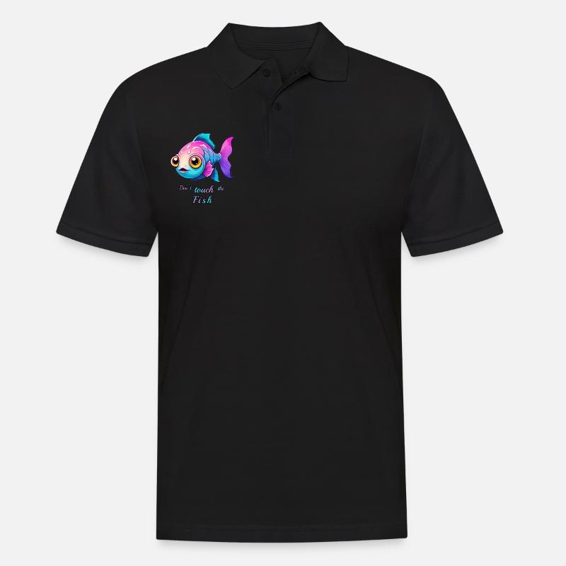Süßer bunter Fisch - Männer Poloshirt - Schwarz