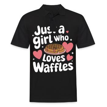 Waffeln Frühstück Süßigkeiten - Männer Poloshirt - Schwarz - Vorne - Kai (181cm)
