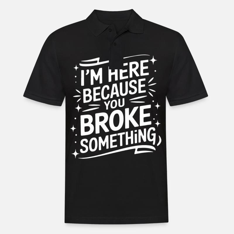 Technischer Support Computerfreak Nerd - Männer Poloshirt - Schwarz