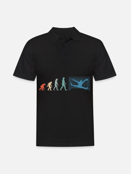 Handball Keeper Tormann Goalie Evolution Retro - Männer Poloshirt - Schwarz