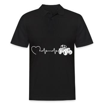 Traktoren Trecker Bauer Retro Traktor Bauernhof - Männer Poloshirt - Schwarz - Vorne - Kai (181cm)