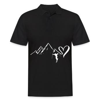 Coeur - Montagne - Ski - (10) Coeur - Montagne - Skifa - Polo Homme - noir - Devant - Kai (181cm)