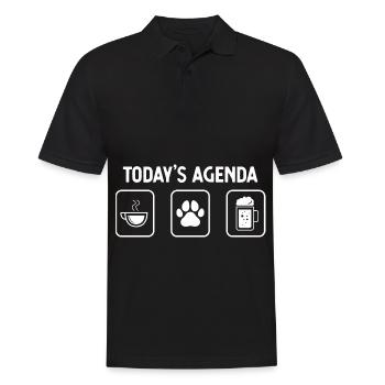 Today's agenda - Beer - Dog's paw - - Men's Polo Shirt - black - Front - Kai (181cm)
