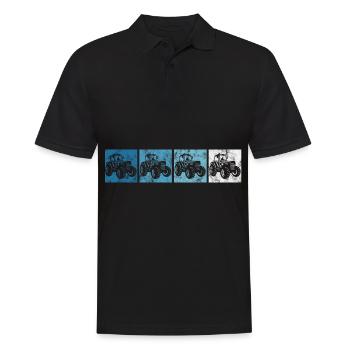 Tracteurs tracteurs tracteurs tracteurs retro - Polo Homme - noir - Devant - Kai (181cm)