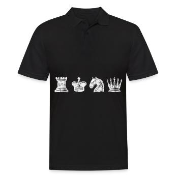 Jeu d’échecs rétro Échecs Schachmatt Échecs - Polo Homme - noir - Devant - Kai (181cm)