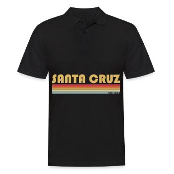 Santa Cruz California vintage retro Surfer Boarder - Men's Polo Shirt - black - Front - Kai (181cm)