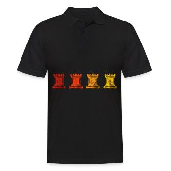 Retro Schach Schachspieler Schachmatt Schachfigur - Männer Poloshirt - Schwarz - Vorne - Kai (181cm)