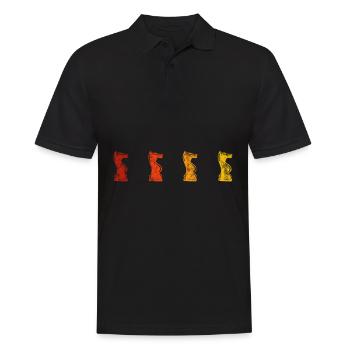 Retro Schach Schachspieler Schachmatt Schachfigur - Männer Poloshirt - Schwarz - Vorne - Kai (181cm)