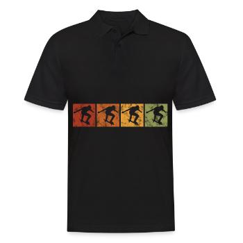 Skateboarder Skateboard Evolution Skate Skateing - Männer Poloshirt - Schwarz - Vorne - Kai (181cm)