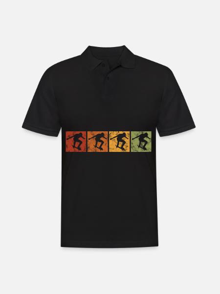 Skateboarder Skateboard Evolution Skate Skateing - Men's Polo Shirt - black