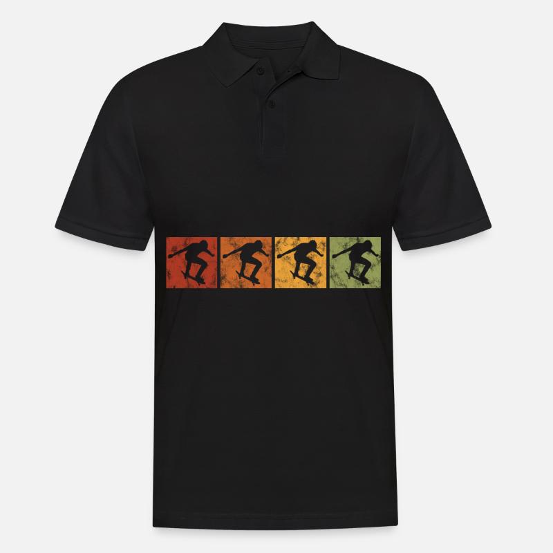 Skateboarder Skateboard Evolution Skate Skateing - Men's Polo Shirt - black