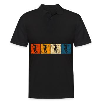 Skateboarder Skateboard Skater Skate Skateing - Men's Polo Shirt - black - Front - Kai (181cm)
