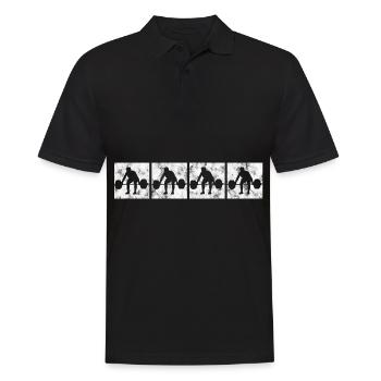 Musculation Bodybuilder GYM Fitnessstudio Retro - Polo Homme - noir - Devant - Kai (181cm)