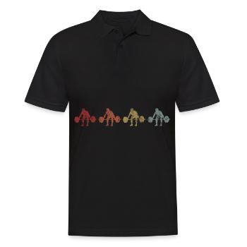 Bodybuilding Bodybuilder GYM Fitnessstudio Retro - Männer Poloshirt - Schwarz - Vorne - Kai (181cm)