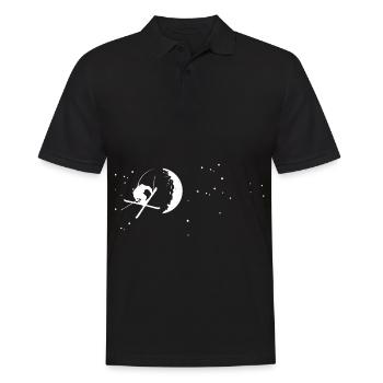Moon - Skiing - (5) - Men's Polo Shirt - black - Front - Kai (181cm)