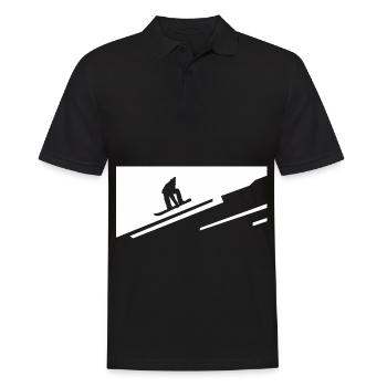 Snowboarding - (9) - Men's Polo Shirt - black - Front - Kai (181cm)