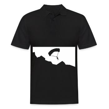 Gleitschirmfliegen - (2) - Männer Poloshirt - Schwarz - Vorne - Kai (181cm)