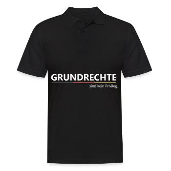 Grundrechte Spruch Demonstration - Männer Poloshirt - Schwarz - Vorne - Kai (181cm)