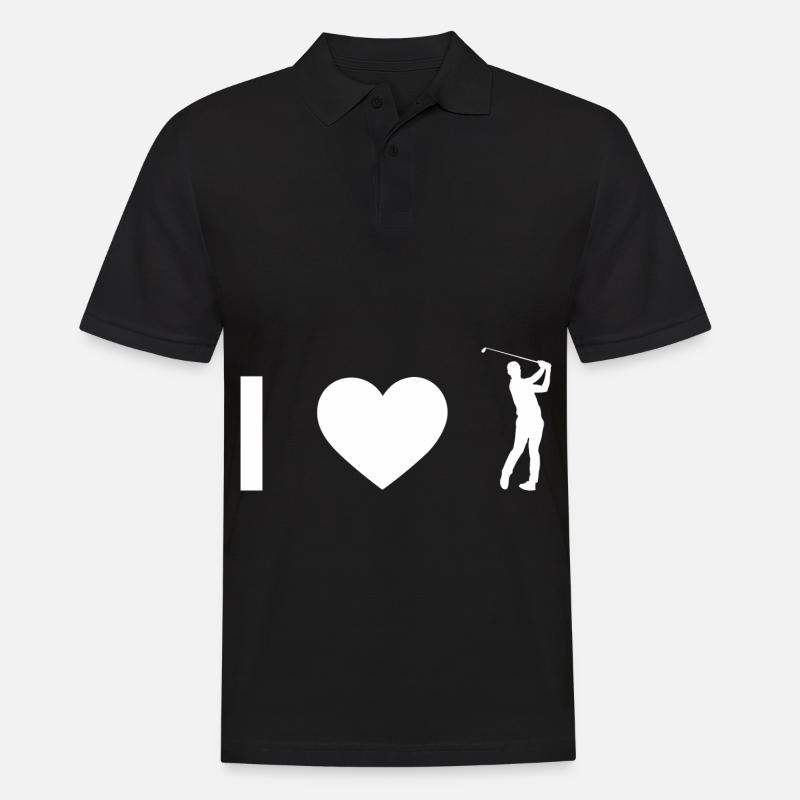 Ich Herz und Golf - - Männer Poloshirt - Schwarz